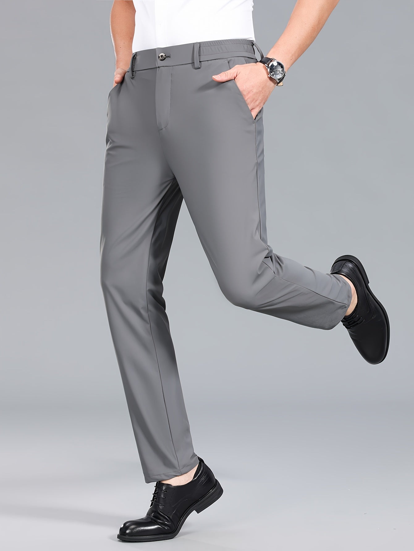 Pantalon de costume extensible pour homme style business – Confort ultime pour bureau et occasions formelles