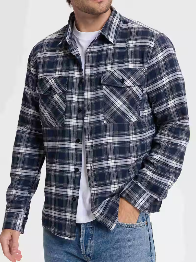 Afslappet ternet skjorte til mænd, overshirt-stil, ideel til weekenden