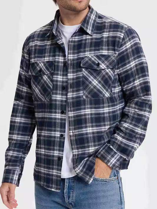 Chemise à carreaux décontractée pour homme, style surchemise, idéale pour le week-end