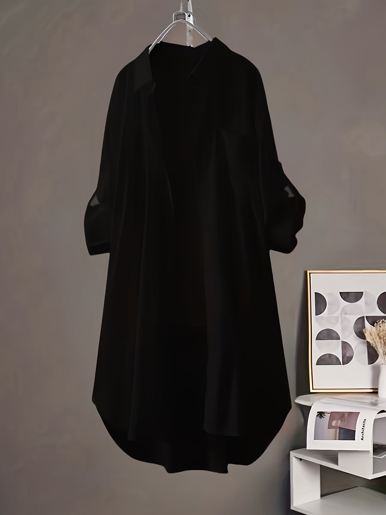 Langes Hemdblusenkleid im lässigen Stil für Damen, ideal für Frühling und Sommer  