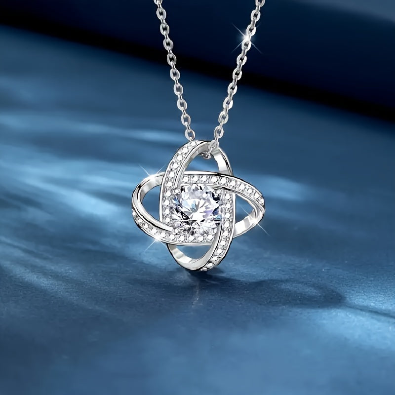 Collana Donna Elegante Regalo per Mamma con Messaggio Commovente – Gioiello Stile Nodo d’Amore per la Festa della Mamma