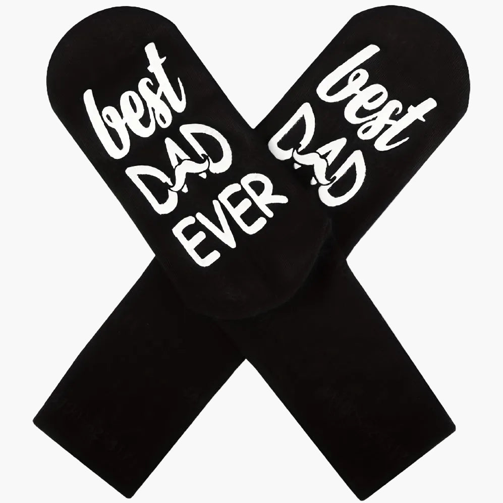 Men's novelty socks – Original gift for dad – Humorous style 'Best Dad Ever' – Father's Day or birthday accessory