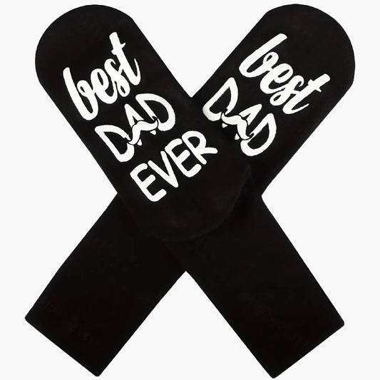 Men's novelty socks – Original gift for dad – Humorous style 'Best Dad Ever' – Father's Day or birthday accessory
