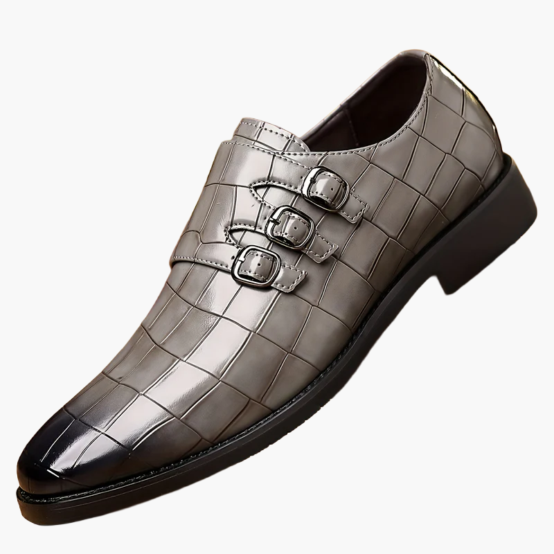 Chaussures habillées à boucle triple pour homme style vintage – élégance formelle et urbaine