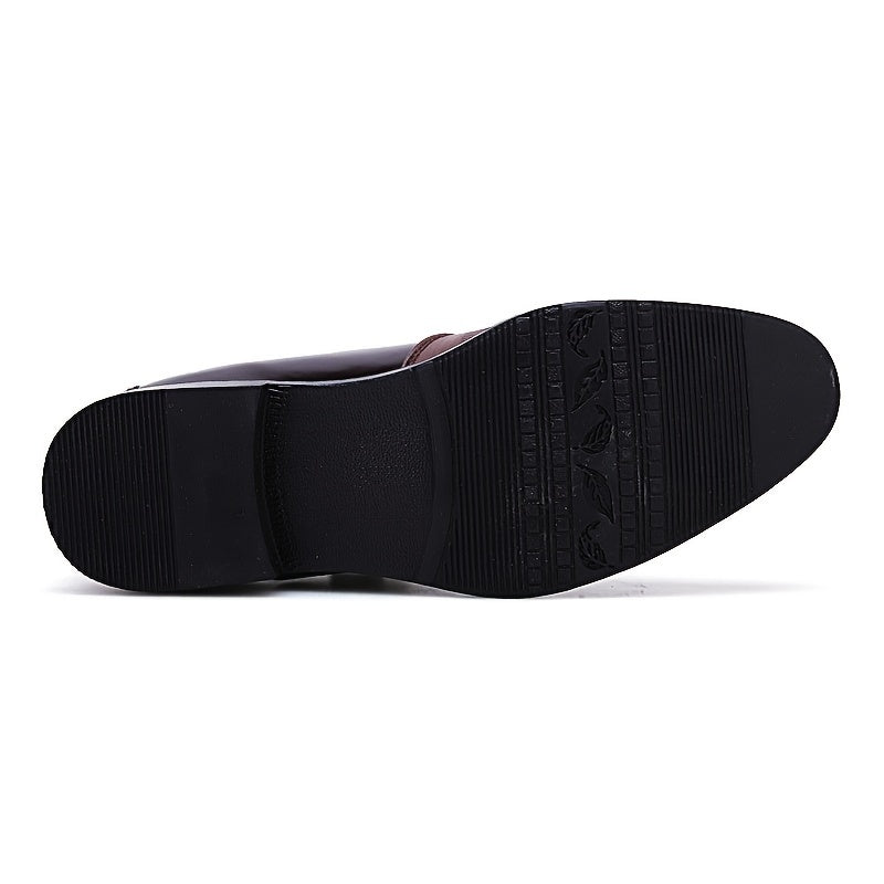 Zapatos de vestir de negocios para hombre estilo inglés con punta afilada y cierre de cremallera