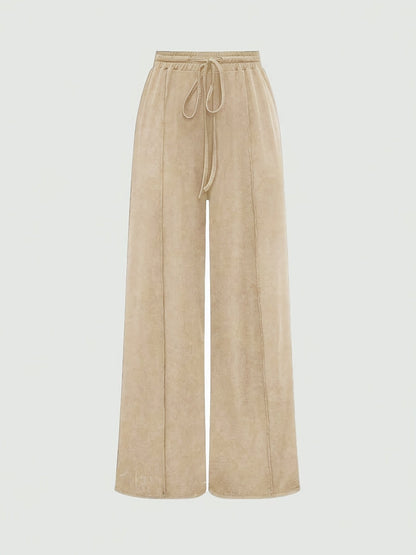 Ensemble Femme Body Col Carré et Pantalon Large Taille Haute Style Décontracté Printemps Été
