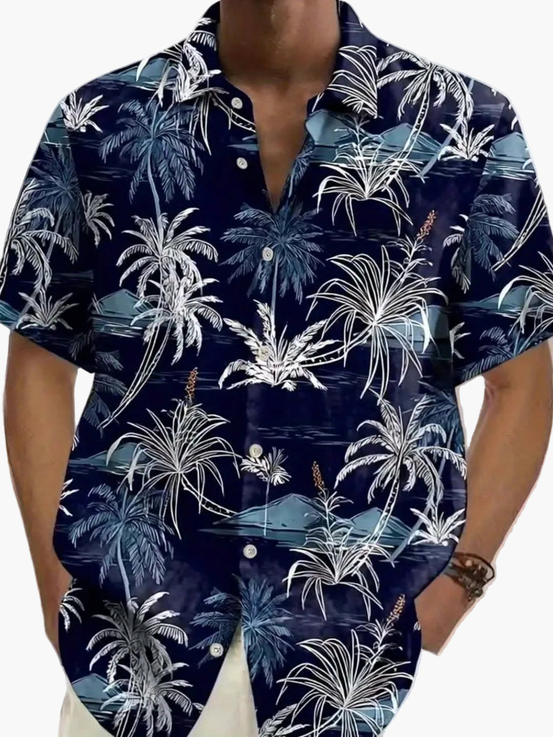 Chemise hawaïenne décontractée homme style plage imprimé tropical pour été