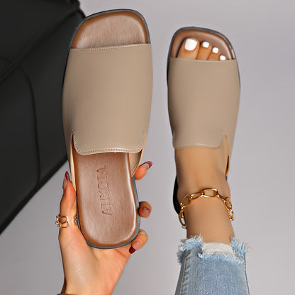 Damsandaler med fyrkantig tå, modern stil för vardagligt och elegant bruk