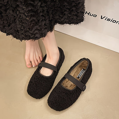 Ballerines Mary Jane douces pour femme, couleur unie, style confortable