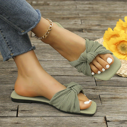 Sandales femme à nœud style décontracté pour usage quotidien et sorties estivales