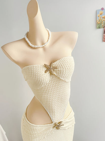 Vestido largo de noche para mujer estilo vacaciones chic con bustier recortado elegante