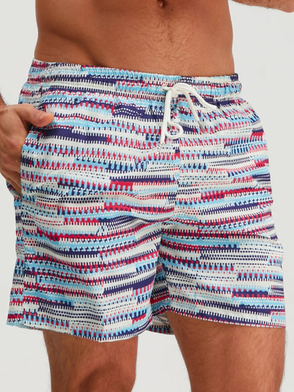 Short de bain homme style sportif à imprimé graphique pour la plage et la piscine