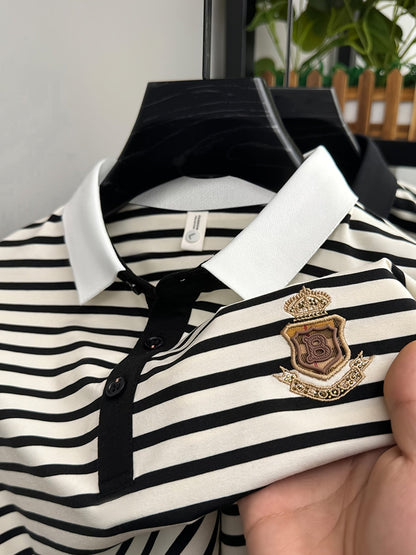 Polo homme élégant à rayures style chic et décontracté