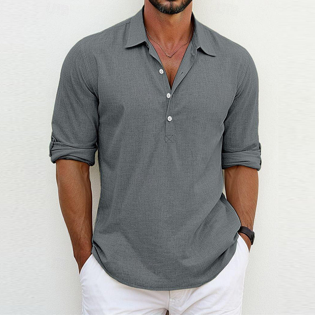 Robbie – Colorful Polo Collar Sweater for Men