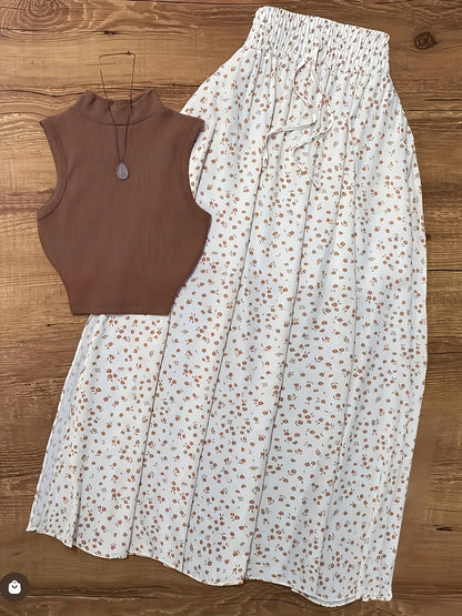 Camiseta sin mangas para mujer estilo elegante con cuello alto para primavera/verano
