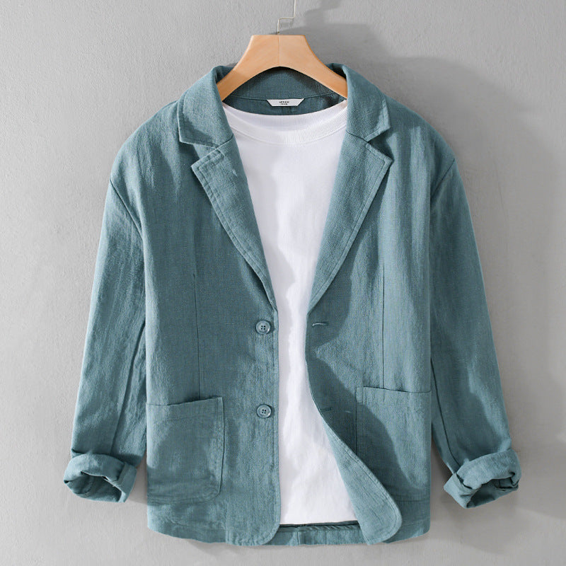 James – Chaqueta de Traje Casual de Manga Corta a Rayas