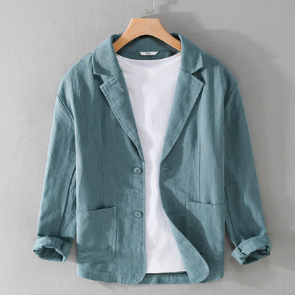 James – Chaqueta de Traje Casual de Manga Corta a Rayas