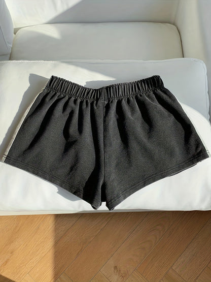 Shorts de sport femme à bandes latérales style décontracté pour running et loisirs