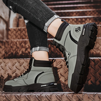 Bottes montantes pour homme, style décontracté, couleur unie