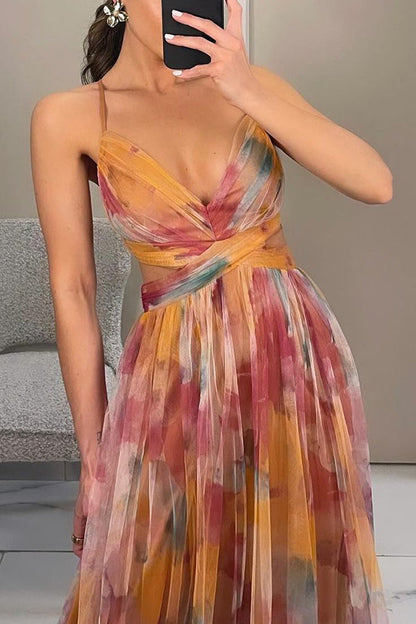 Robe longue maxi fleurie style soirée pour femme – Élégante et bohème chic