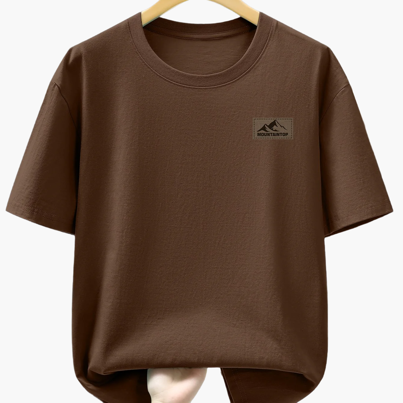 T-shirt casual męski w sportowym stylu z nadrukiem gór – Idealny na wypoczynek i weekend