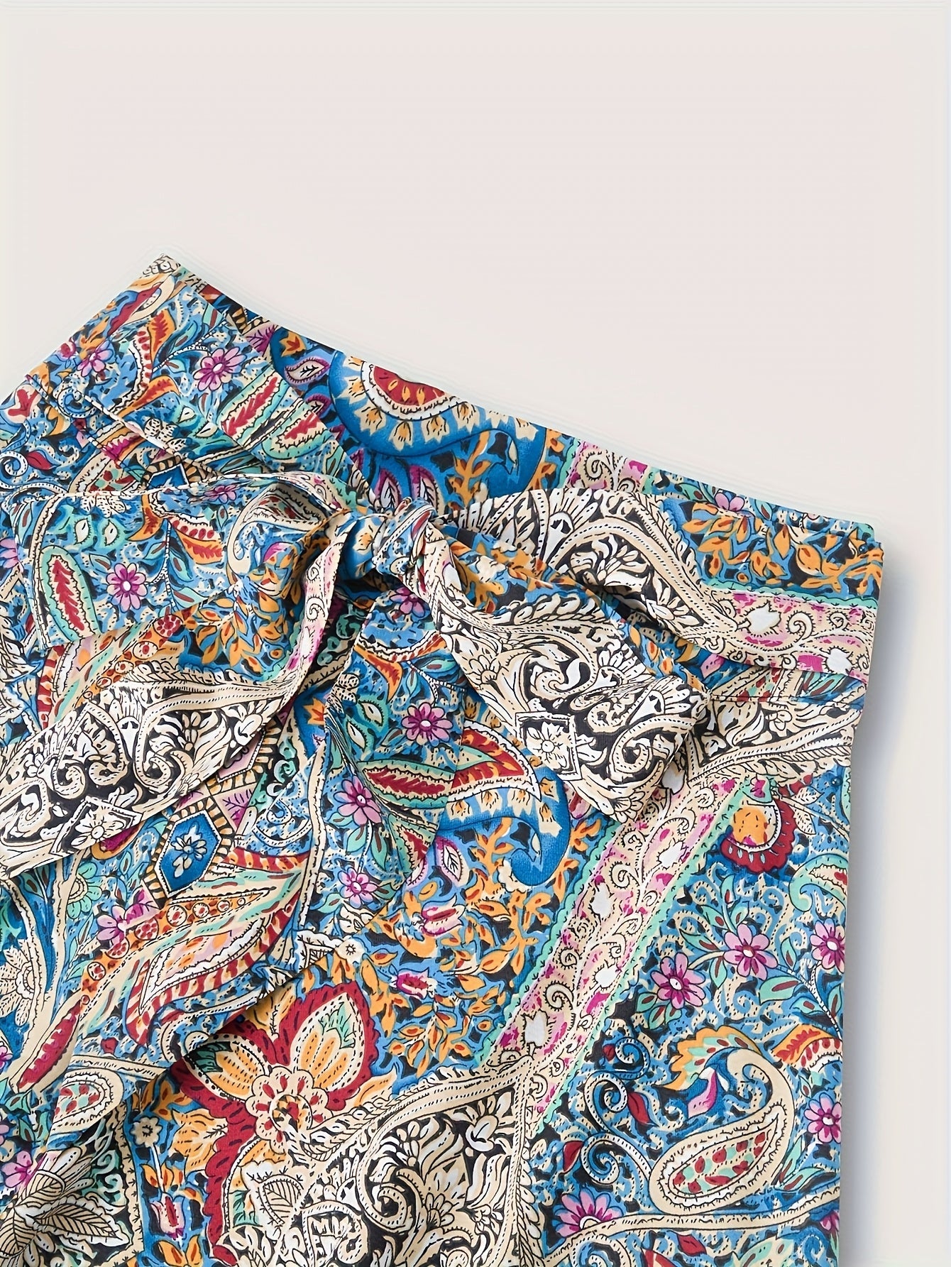 Jupe longue femme style bohème chic imprimé paisley – Élégante et fluide pour le printemps-été