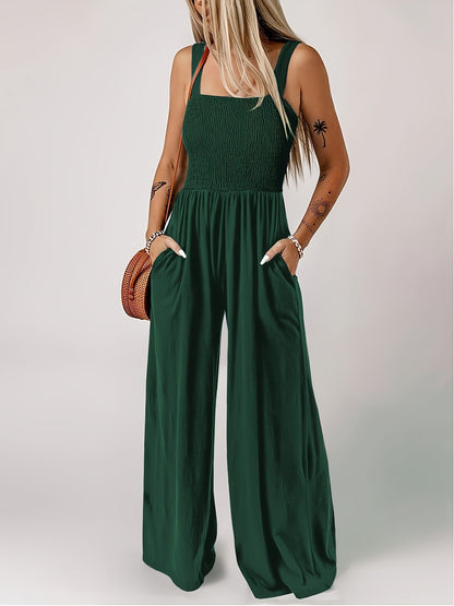 Combinaison élégante à jambes larges pour femme – Style décontracté chic printemps/été