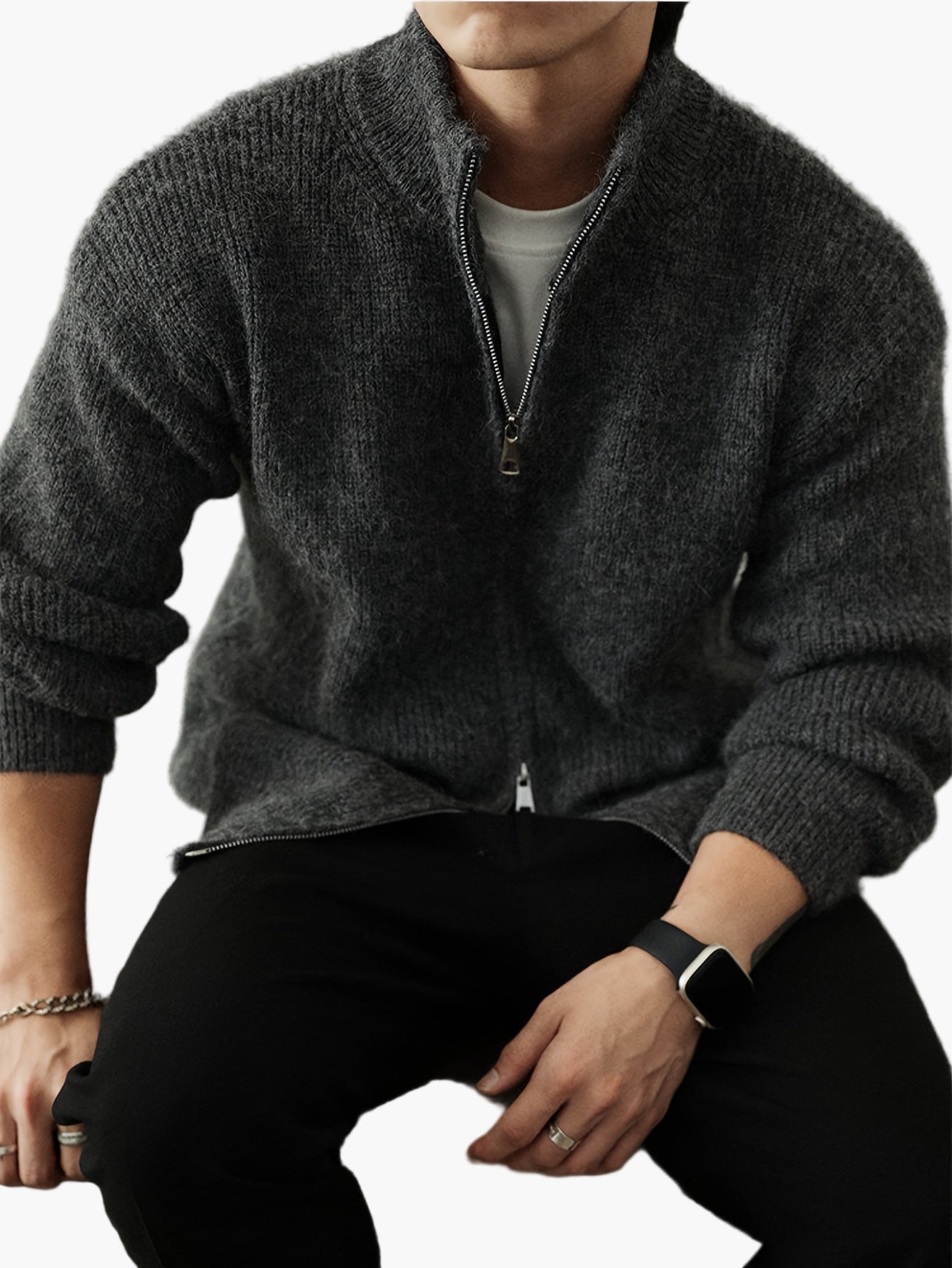 Gilet con zip e collo alto stile casual da uomo – ideale per tutte le stagioni