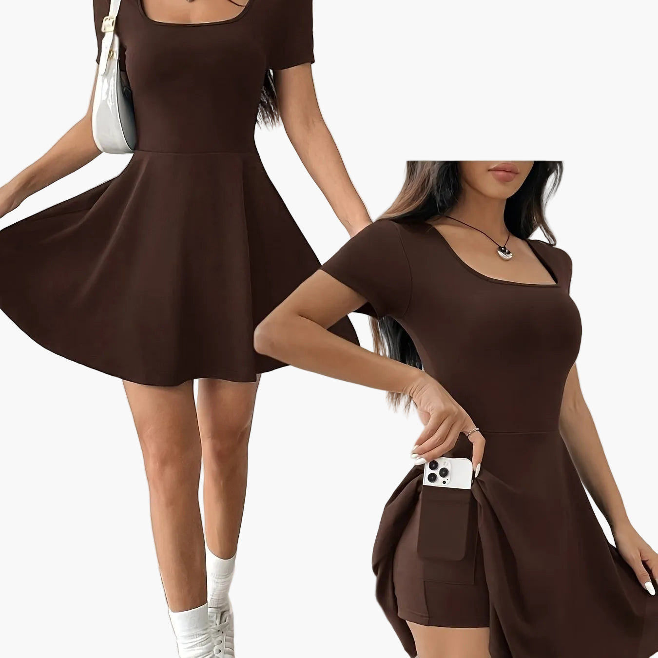 Robe courte élégante pour femme - Style décontracté et tendance, idéale pour l'été