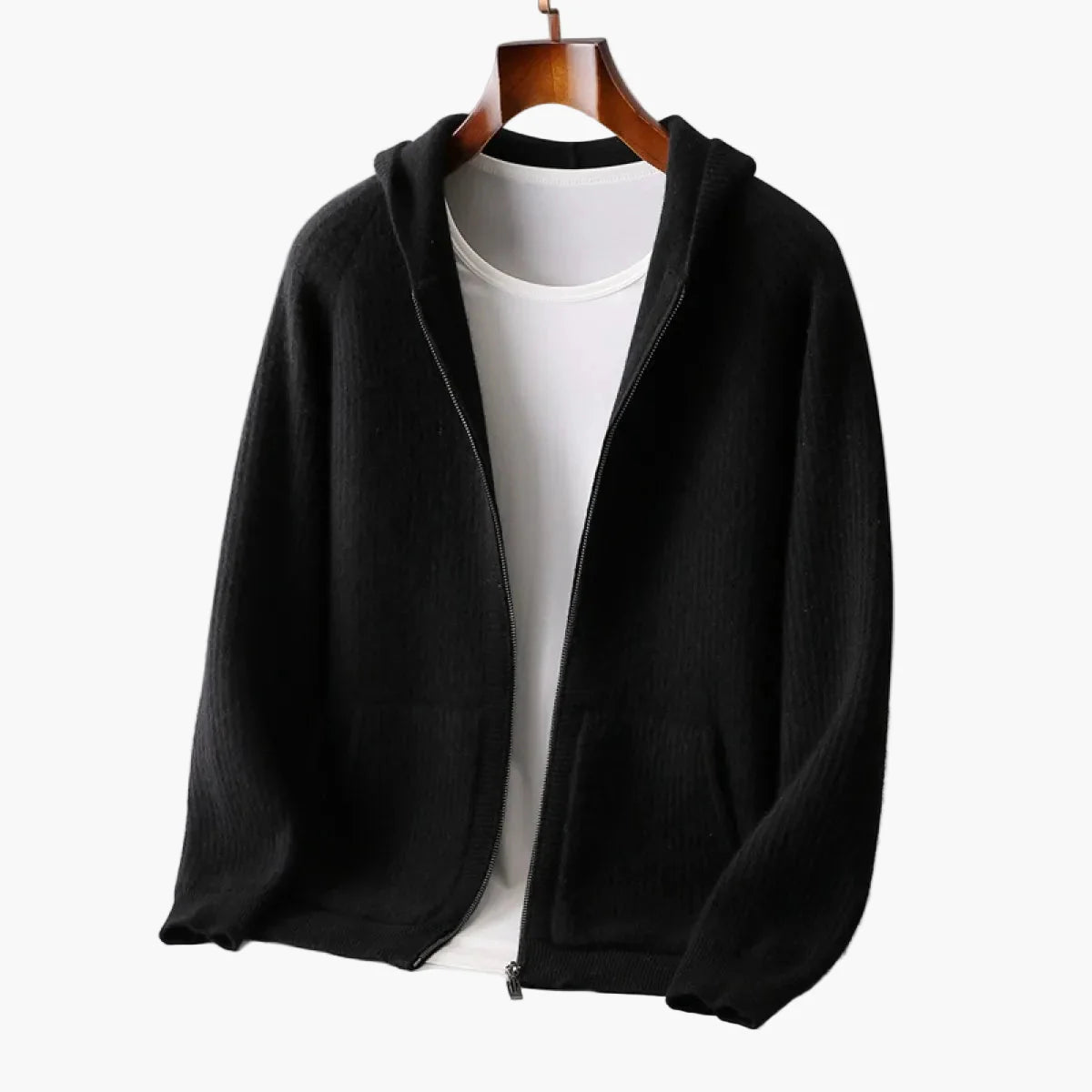 Felpa con cappuccio uomo con zip stile casual chic per uso quotidiano