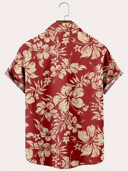 Vintage Hawaiihemd Herren mit Blumenmuster für Urlaub und Sommer