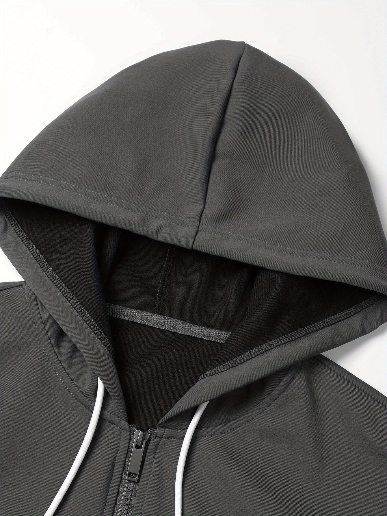 Sweat à capuche zippé bicolore pour homme avec poches latérales et cordon de serrage