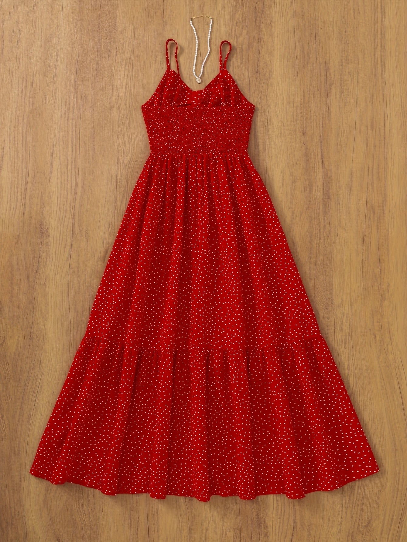 Vintage stijl lange jurk met stippen voor elegante en chique dames