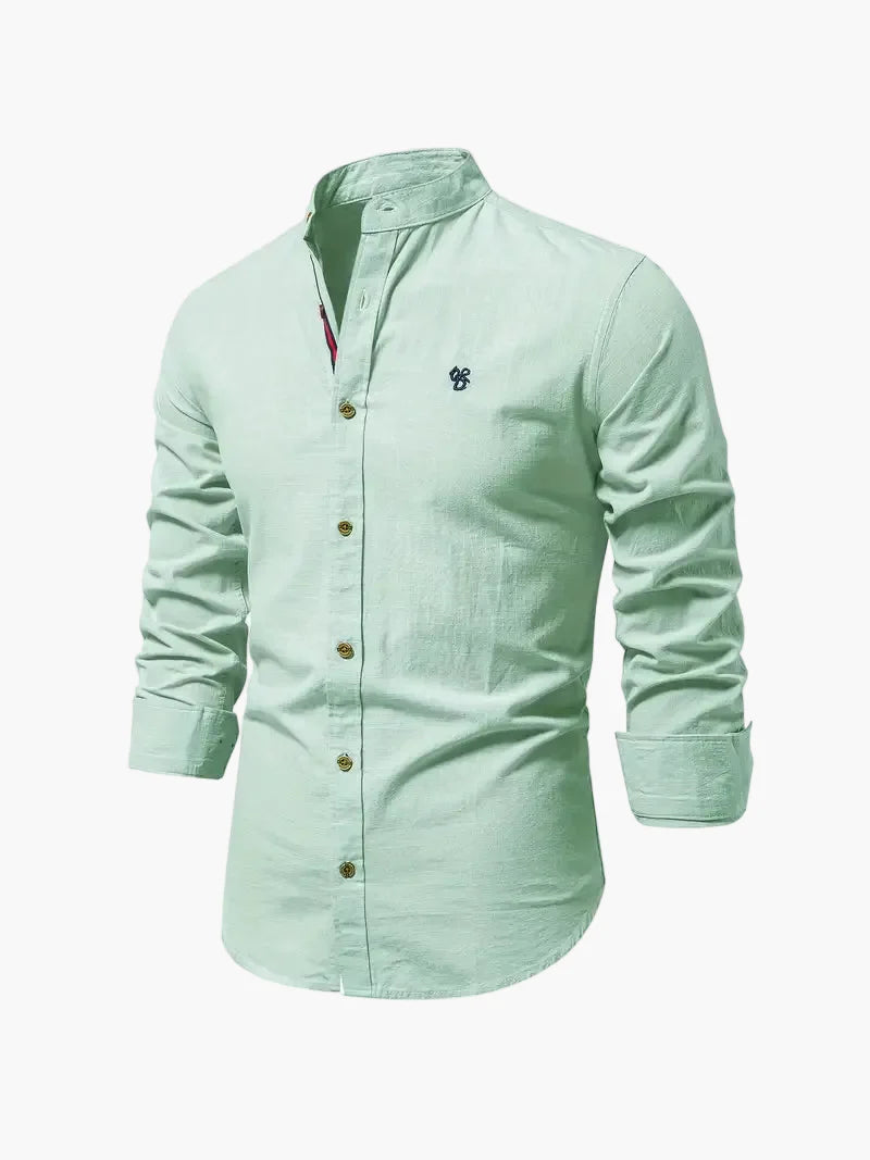 Chemise élégante homme à col mao style décontracté affaires