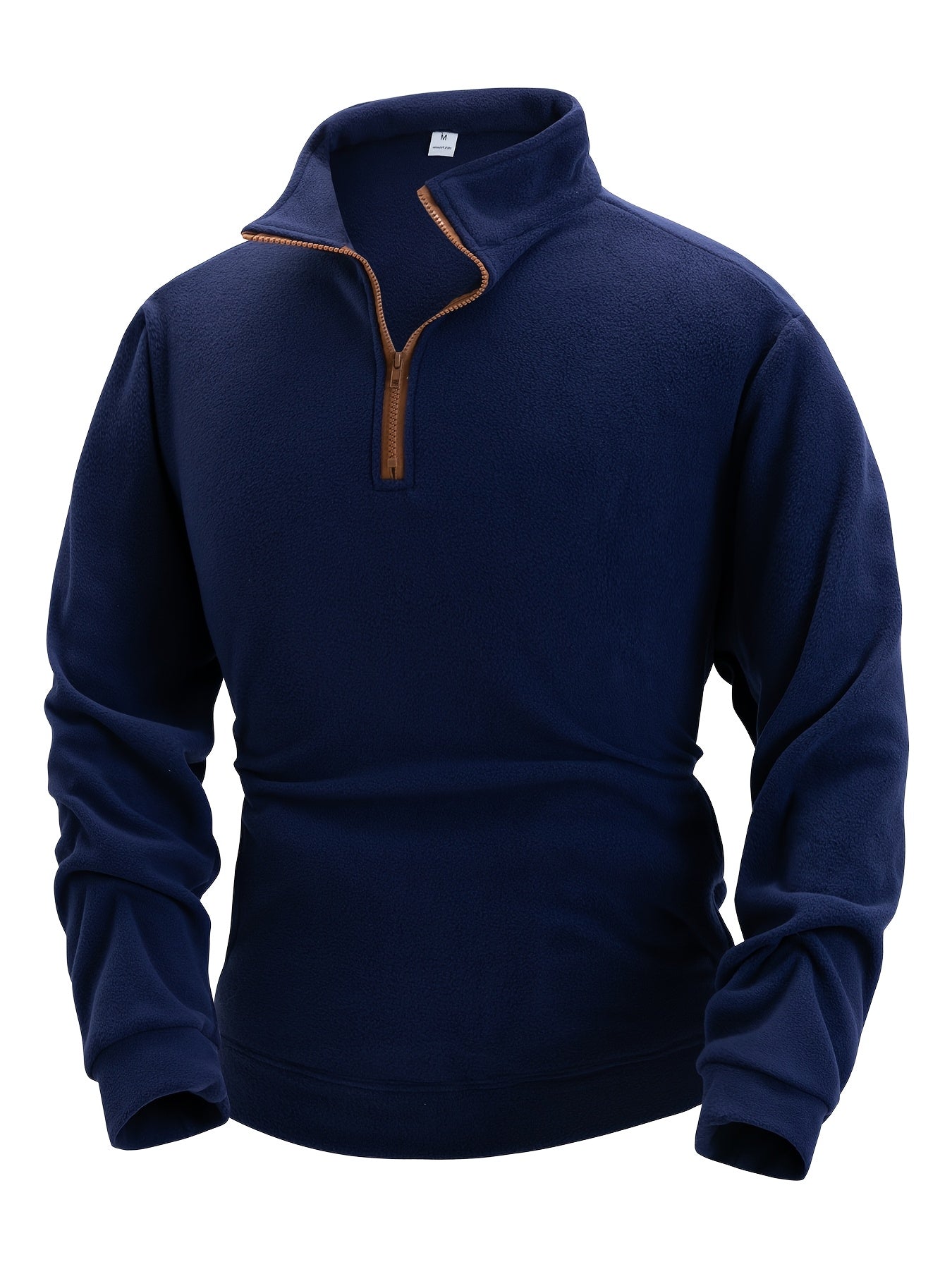 Polaire Homme Demi-Zip Col Montant Manches Longues Poches Latérales