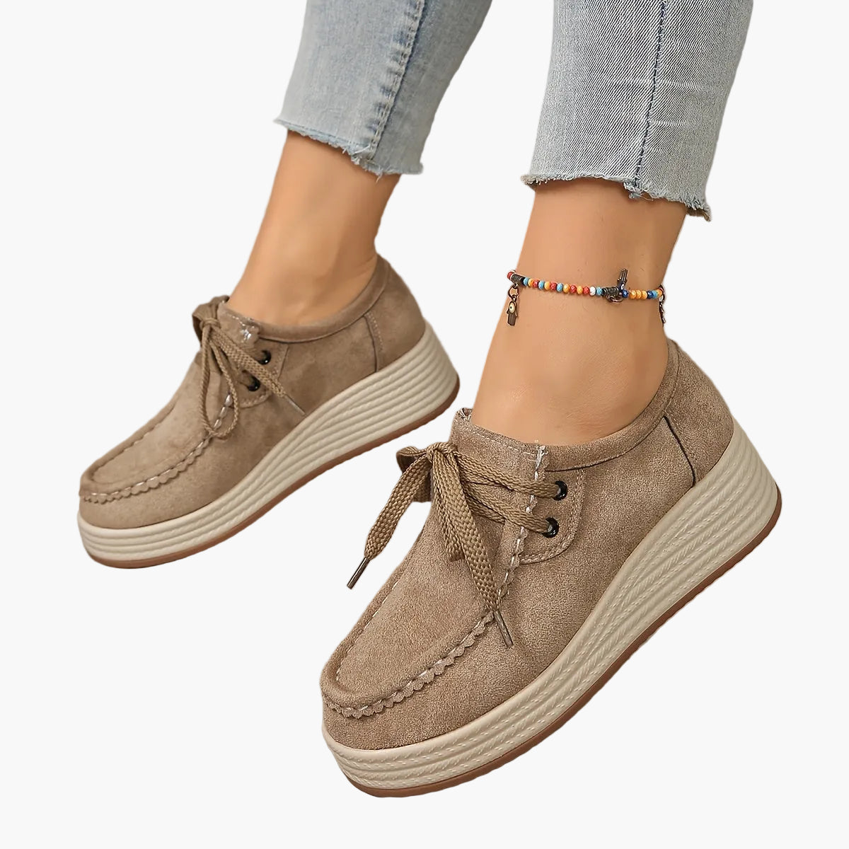 Chaussures à plateforme décontractées pour femme style mocassin urbain