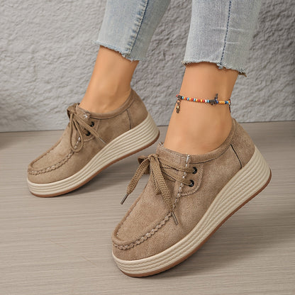 Chaussures à plateforme décontractées pour femme style mocassin urbain