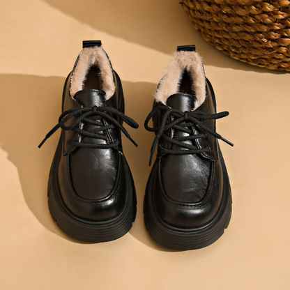 Chaussures Richelieu Plateforme Femme Fourrées Lacets Chunky
