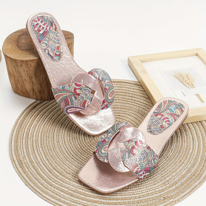 Sandales Plates Femme Style Bohème Chic à Motifs Paisley – Idéales pour Été et Sorties Décontractées