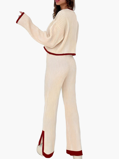 Conjunto de dos piezas para mujer estilo elegante para otoño/invierno – conjunto casual a la moda