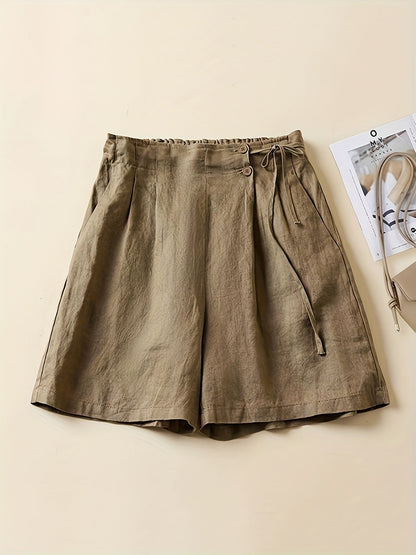 Shorts taille haute femme coupe ample style décontracté été