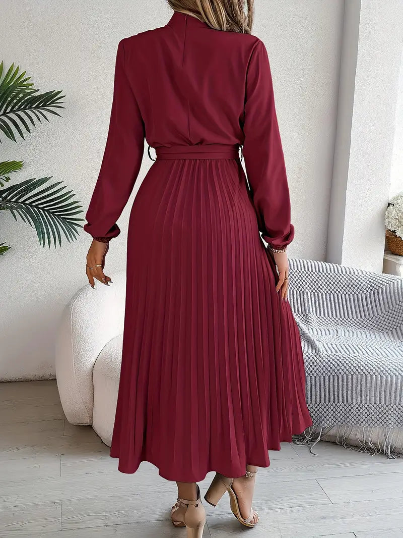 Robe mi-longue élégante à plis pour femme – Style chic et polyvalent pour occasions spéciales