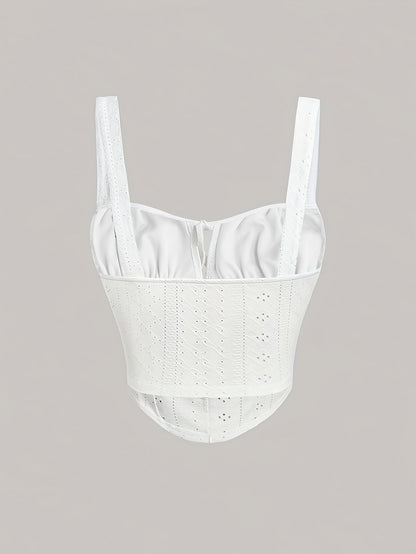 Dames bustier in corsetstijl met chique borduursel voor lente en zomer