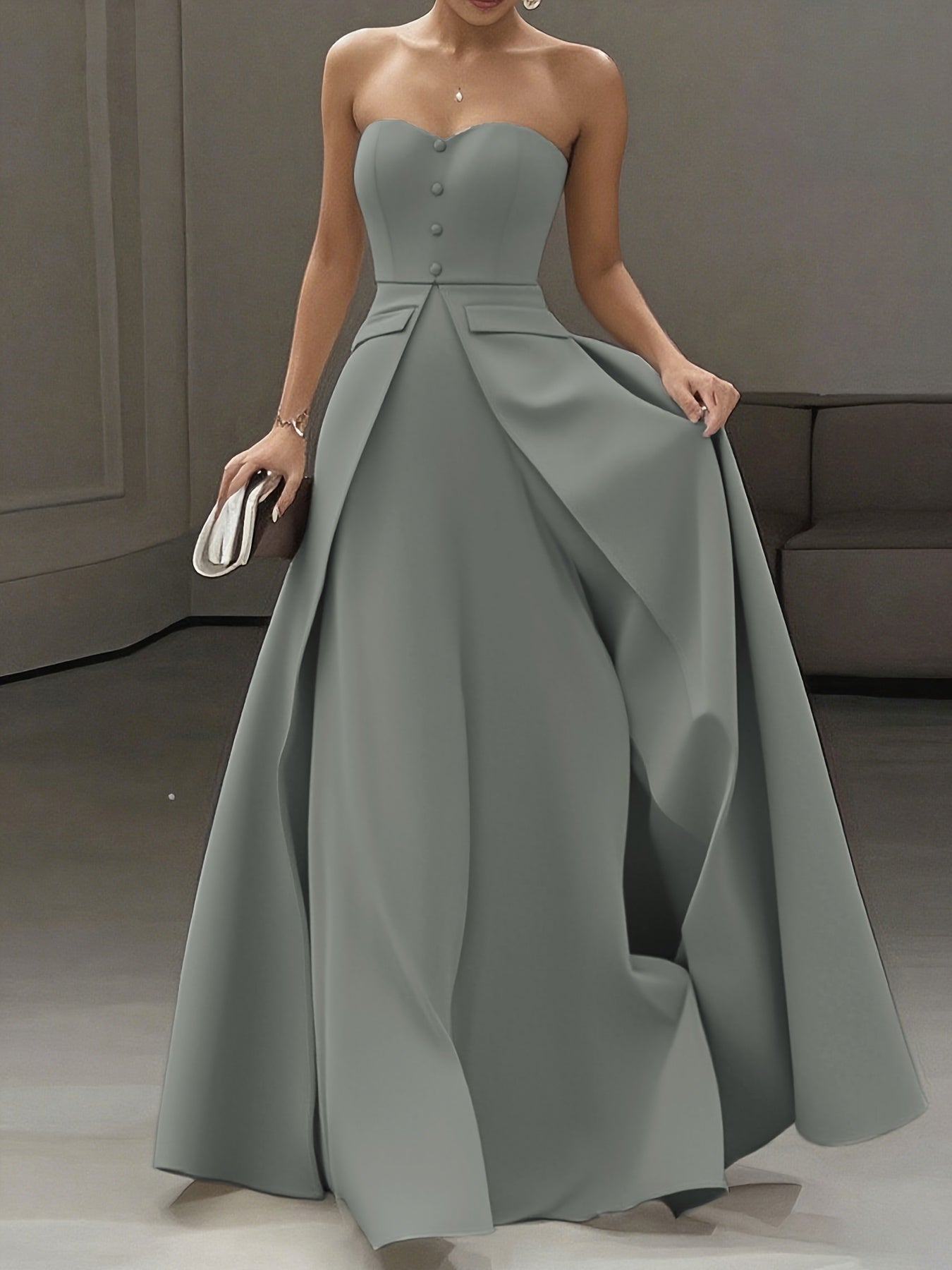 Abito da sera elegante donna bustier stile principessa per occasioni speciali