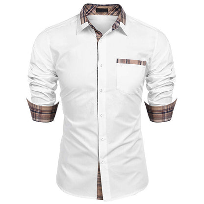 Camisa elegante para hombre estilo casual chic con cuello de solapa – Ideal para oficina y salidas