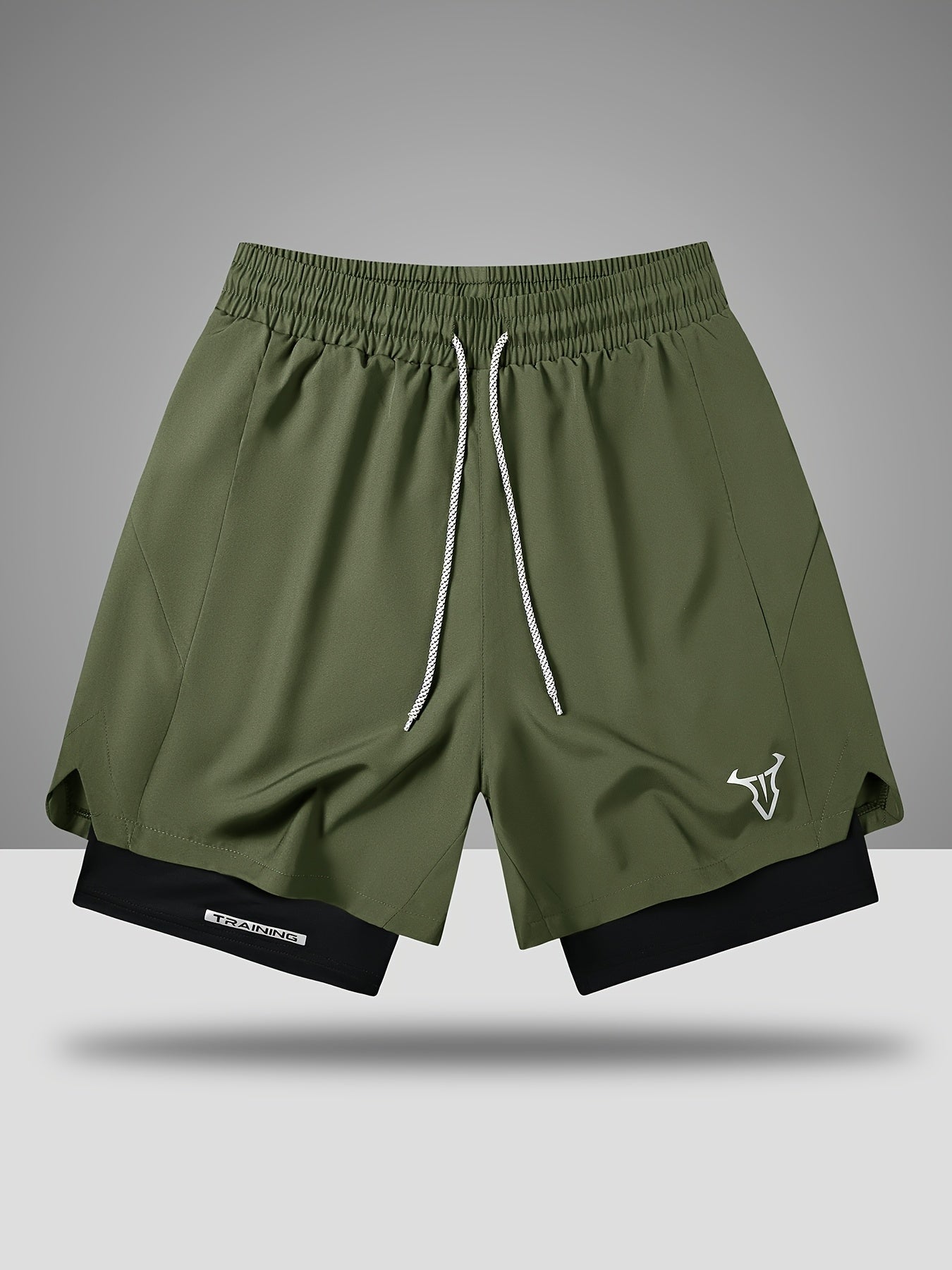 Short de sport homme entraînement double couche style moderne pour fitness et course à pied