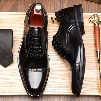 Zapatos de vestir elegantes para hombre con cordones, estilo business y diario