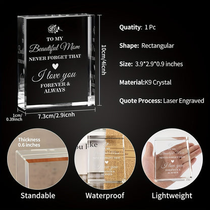 Cadeau Décoratif Émotionnel pour Femme – Plaque Gravée Message d’Amour pour Maman, Style Art Déco, Idéal Fête des Mères ou Anniversaire