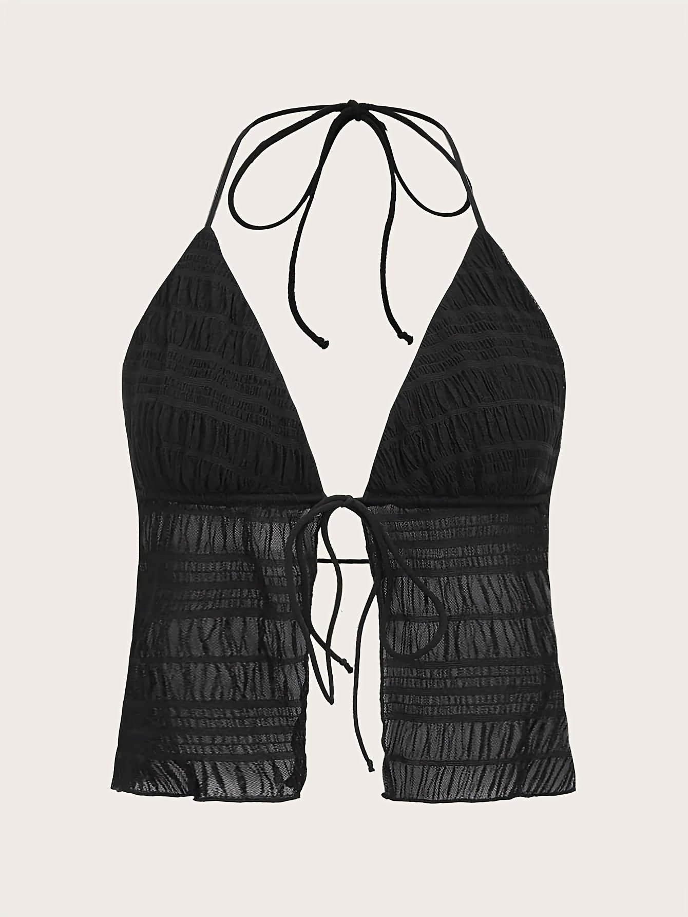Top camisola mujer estilo halter chic para noche y playa