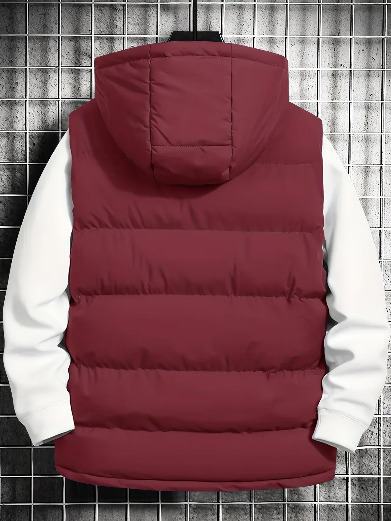 Doudoune sans manches homme à capuche matelassée zippée Couleurs assorties